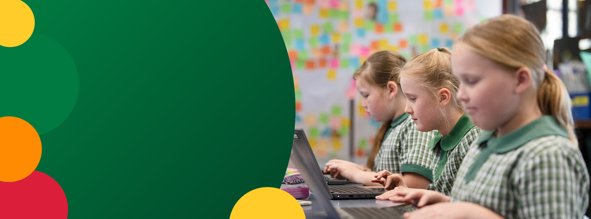 Students working on their laptops in the classroom at St Mary MacKillop Primary School South Penrith