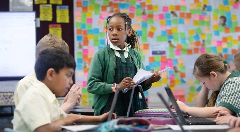 Student learning in the classroom at St Mary MacKillop Primary School South Penrith